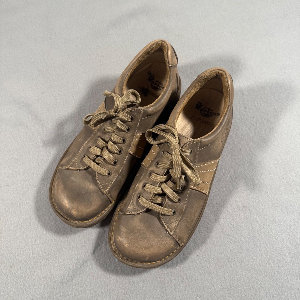 Dr. Martens Mens Leather Sneakers Metallic Bronze Low Top Lace Up Shoes Size 8